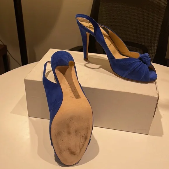 Blue Sued Sandals, size 8 1/2